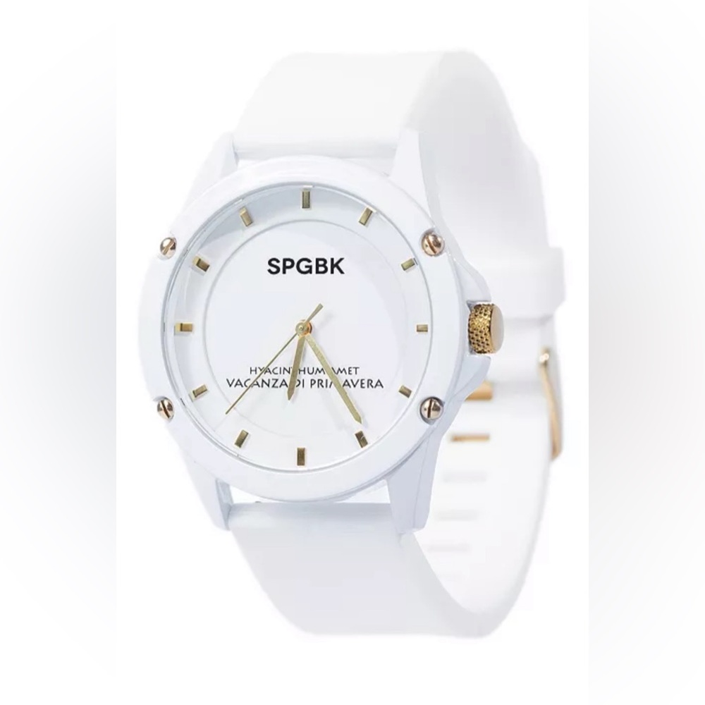 SPGBK Unisex Edgewood White Silicone Strap Watch 44mm- like new black owned